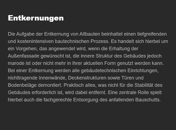 Entkernung für 76872 Winden