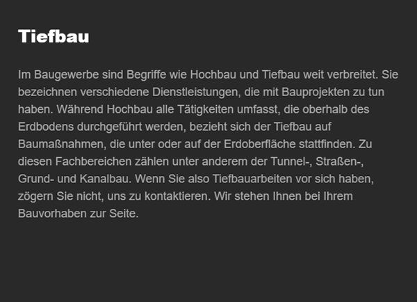 Tiefbau 